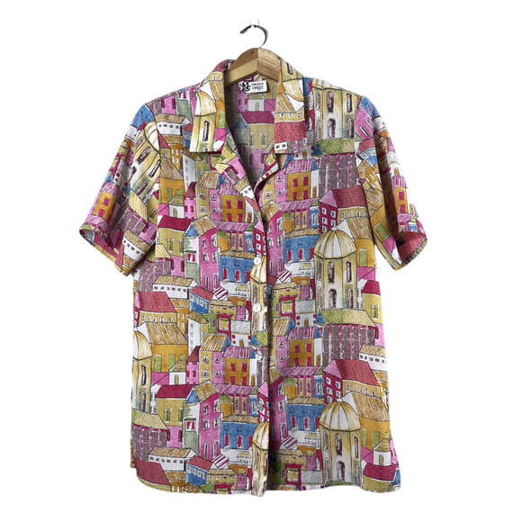 Women's Vintage Maggie Sweet Button Up Blouse L - Picture 1 of 5